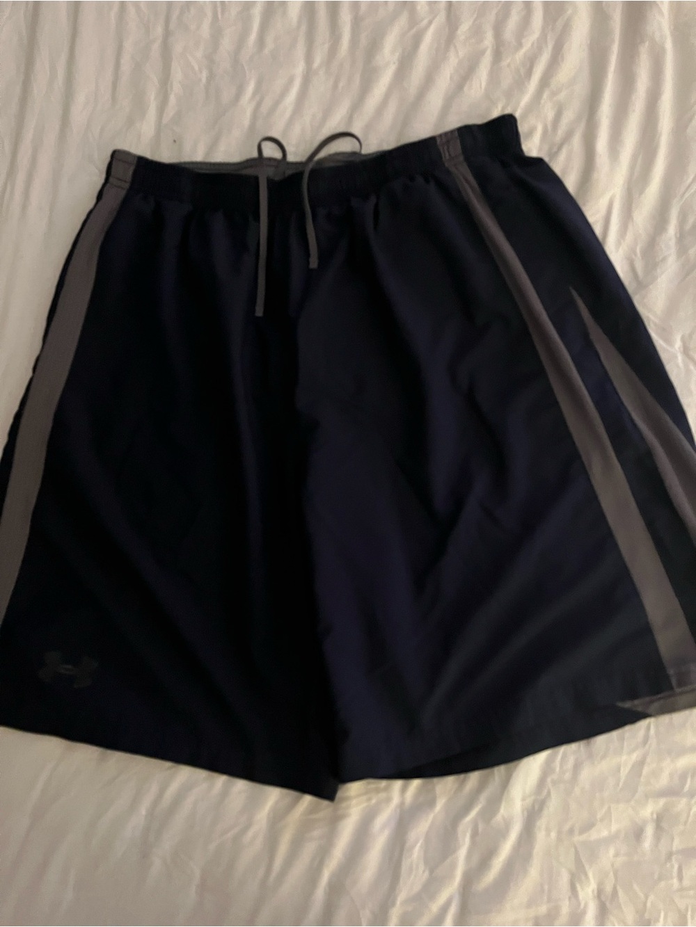 Under Armour Men's Dark Navy Athletic Shorts with Gray Panels